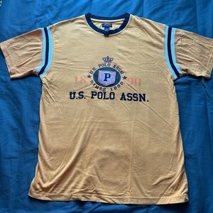 U.S. Polo Assn. Tan and Blue T-Shirt